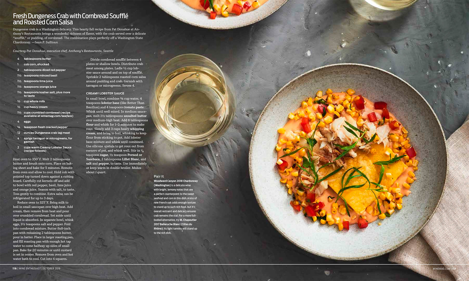 Wine Enthusiast Sea Fare Article about crab meat, Food Styling by Takako Kuniyuki New York