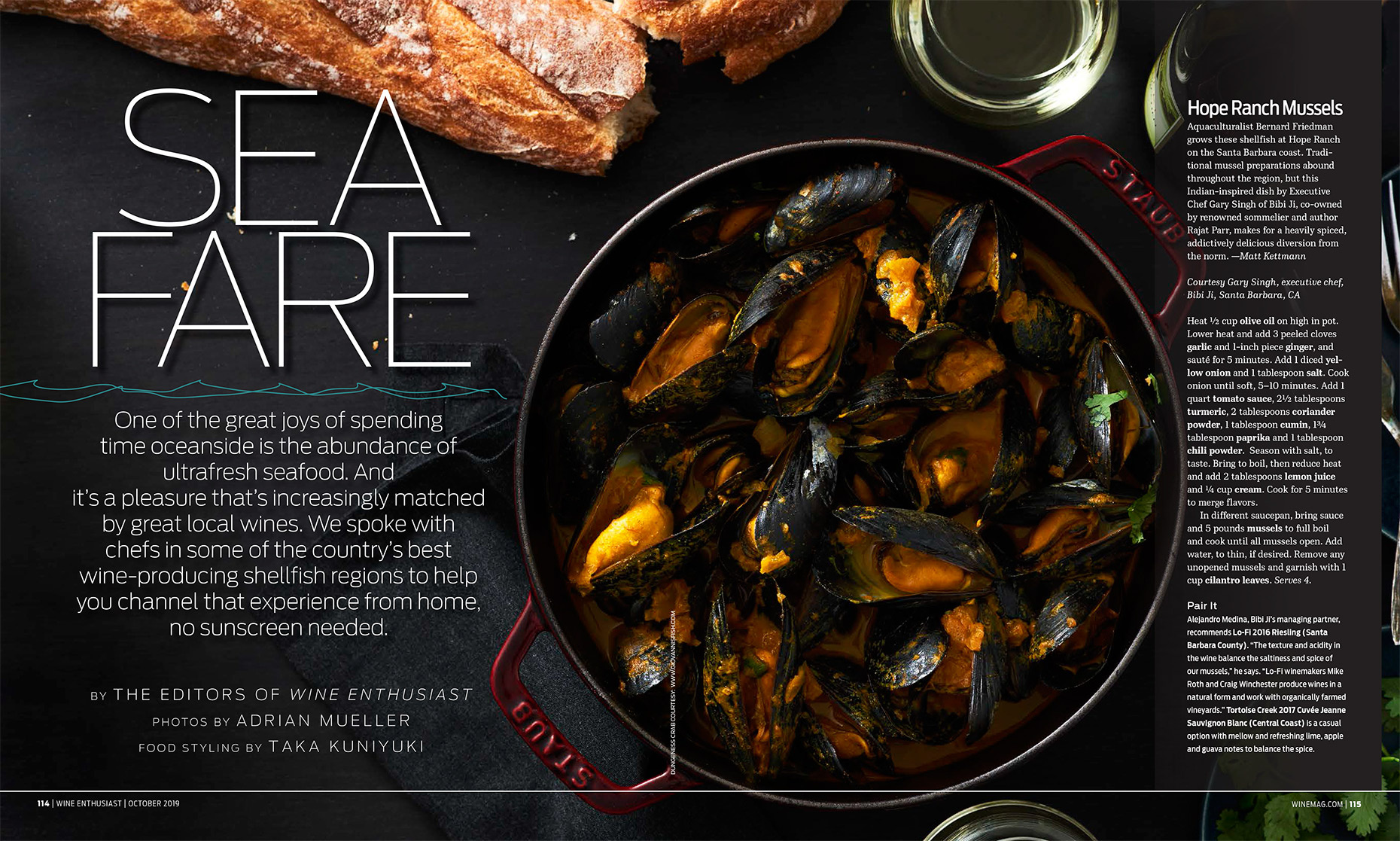 Wine Enthusiast Sea Fare Article, Food Styling by Takako Kuniyuki New York